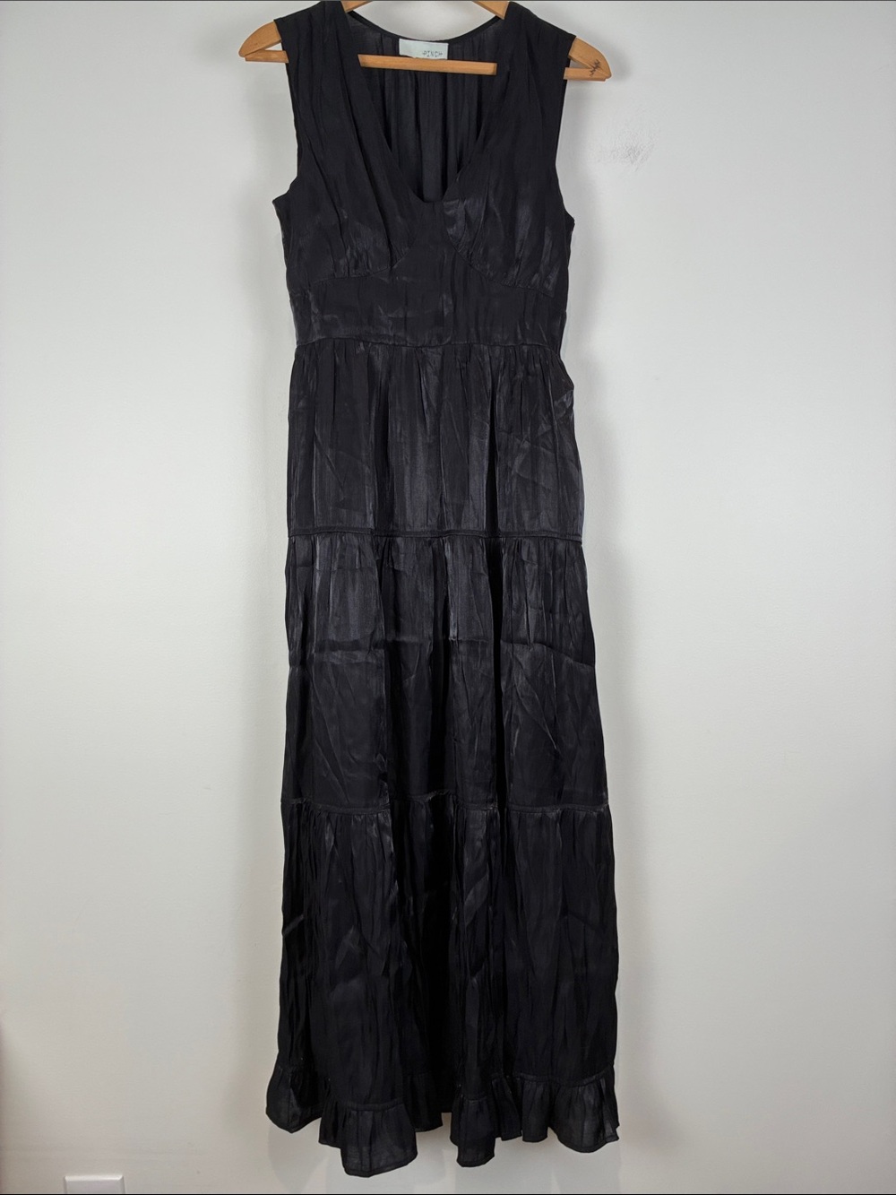 Pinch Women’s Medium Sleeveless Black Maxi Dress Formal Event Evening Sheen